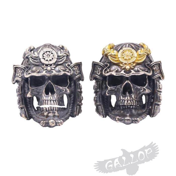 铁头的店 写实骷髅戒指 大号厚重做旧款武士925纯银指环 战士饰品