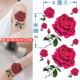 玫瑰花纹身贴女防水持久性感胸部手臂小腿遮疤痕ins风炫雅刺青贴