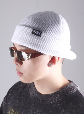 FBS 美式复古冷帽hiphop男女街头带檐毛线帽Bboy嘻哈针织鸭舌帽子