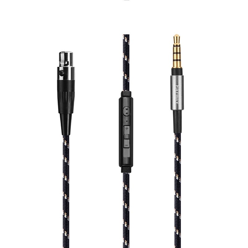 适用HD490pro Plus单晶铜MINI XLR四针 双卡侬头电脑 带麦耳机线
