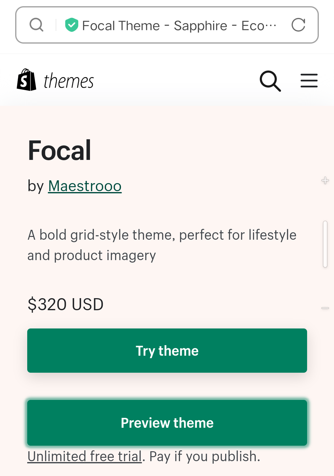 Focal主题模板版本号v10.0.1是os2.0主shopify店铺主题模板属于什么档次？