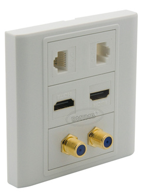 86型 2口HDMI 2口CAT6 2口F头 6口组合面板 可定制