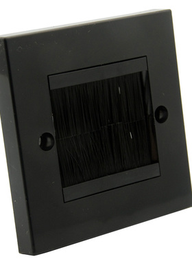 黑色 86型 英式 毛刷 防尘 HDMI VGA 音箱 网线 穿线面板