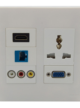 120型 3孔电源 3+6型VGA 红白黄3RCA CAT6网络 HDMI 组合面板