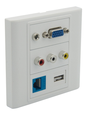 86型号 VGA 耳机 3RCA USB CAT6网络 母对母 直插式面板 可定制