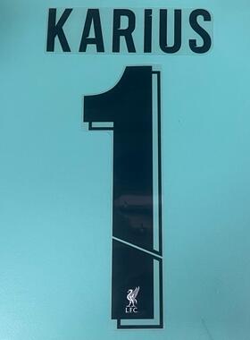 利物浦 2020-21 原裝歐冠字 門將 黑色1號 KARIUS Avery Dennison