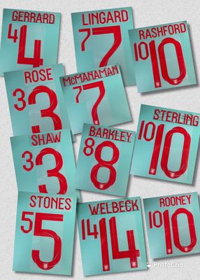 2018 世界盃 英格蘭 主場 原裝印字 LINGARD RASHFORD SHAW