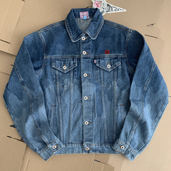 美潮BBC ICECREAM飞狗秋冬水洗做旧重磅复古牛仔夹克有型外套