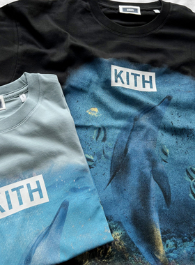 KITH undefendable 潮牌海豚纯棉高街侣明星同款夏季打底T恤短袖