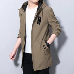 2026薄款风衣外套男款春秋装休闲宽松中长款风衣帅气潮高端商务风