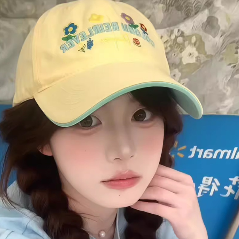 2025新款黄色棒球帽女春夏季帽子