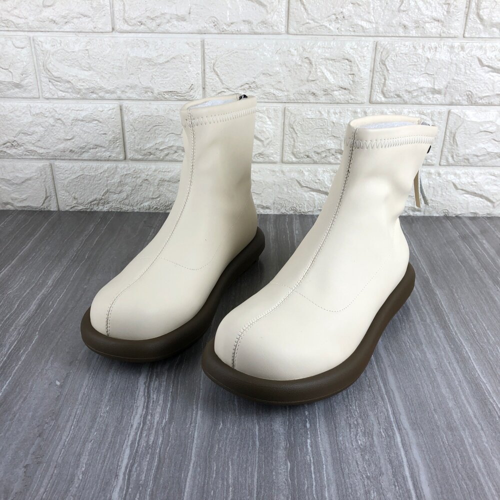 断码处理冬季新款平底白色女靴轻便舒适加绒保暖棉靴后拉链女短靴,女鞋,时装靴,淘宝优惠券,粉丝福利购,淘宝优惠卷