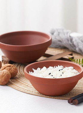 老式土碗小碗菜的碗商用紫砂碗钵仔碗粗陶碗复古蒸菜蒸米饭专用碗