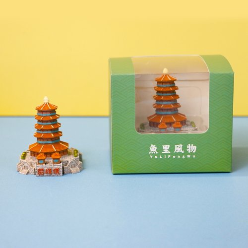 杭州情侣打卡地标小摆件灵隐寺西湖雷峰塔迷你桌面工艺品树脂摆件