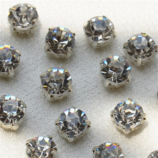 尖底钻单爪钻衣领帽子爪钻白色四角爪透明白玻璃手缝diy水钻饰