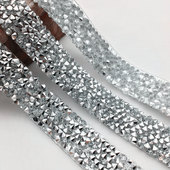 银色树脂水钻手工缝钻烫钻条衣服钻石装 饰条手缝钻链DIY舞蹈辅料