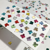 30颗网红新款 平底异形彩色小蝴蝶5mm美甲玻璃饰品超闪混色指甲钻