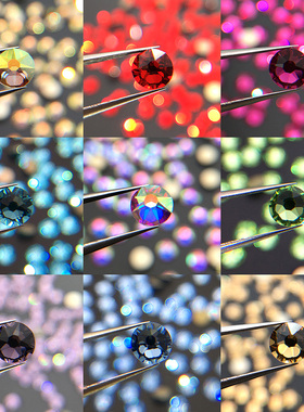 SS30平底圆形50颗金底6.5mm8大8小16切面太阳花切面特级精品DIY钻