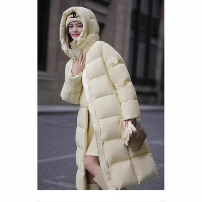 极寒超厚灰色羽绒服女2025年冬季新款时尚连帽长款过膝加厚外套