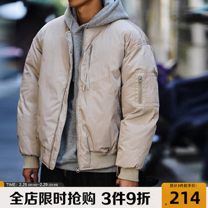 冬季美式飞行员夹克棉服男生2024新款潮牌宽松加厚棒球服棉袄棉衣