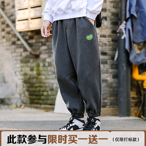 东京衣柜卫裤男2024新款男生潮牌宽松休闲运动裤子秋冬款灰色长裤