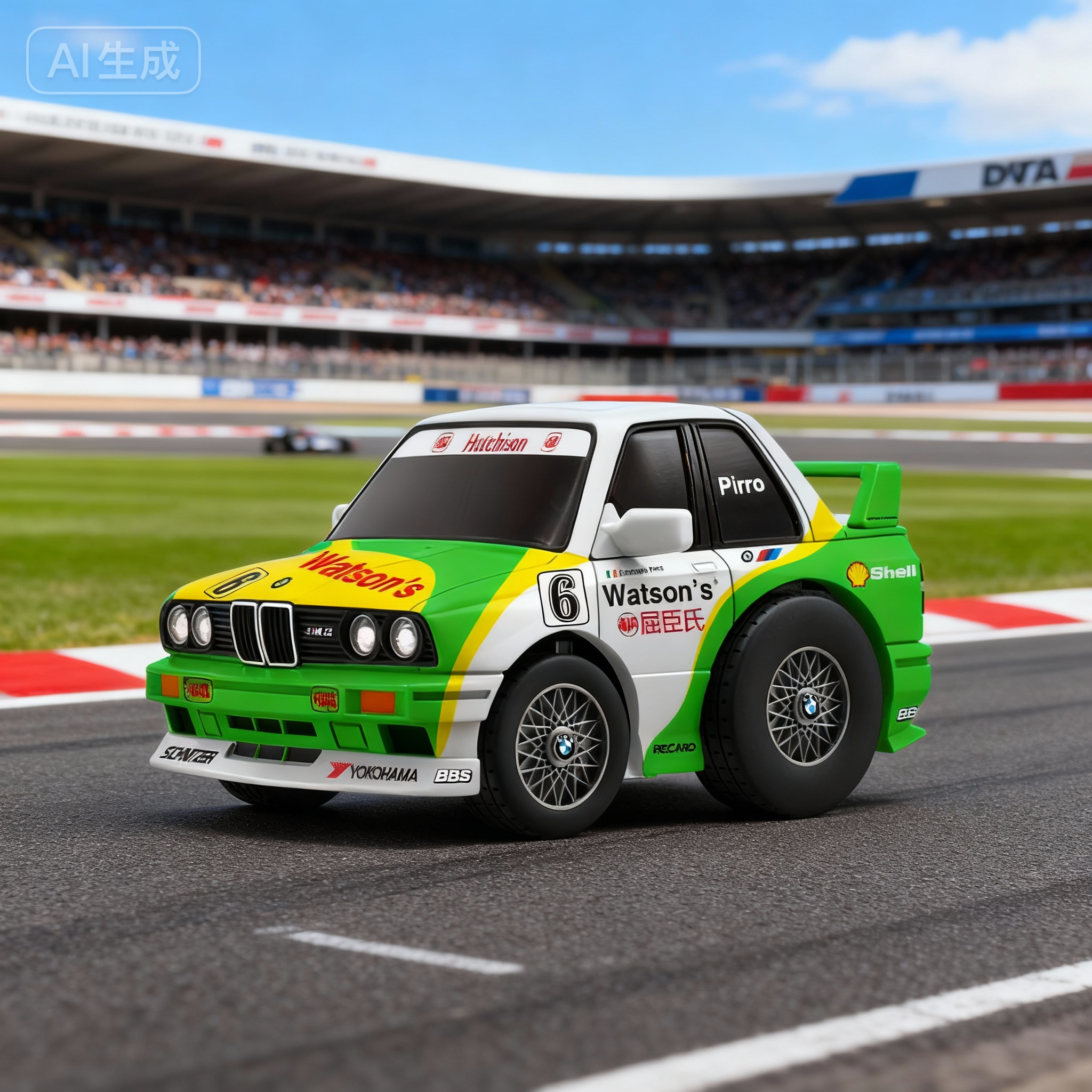 TinyQ正版 宝马M3 赛车 1:64 汽车模型仿真合金Q版车蛋车 礼物