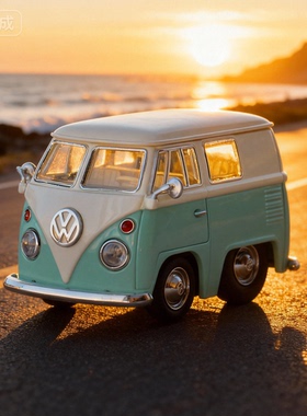 TinyQ正版 大众T1 大Q巴 复古 汽车模型仿真合金Q版车蛋车 礼物