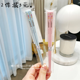 日本制儿童宝宝卡通星之卡比餐具塑料树脂防滑幼儿园筷子 16.5cm