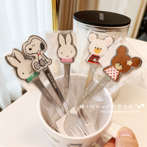 卡通儿童宝宝不锈钢勺叉