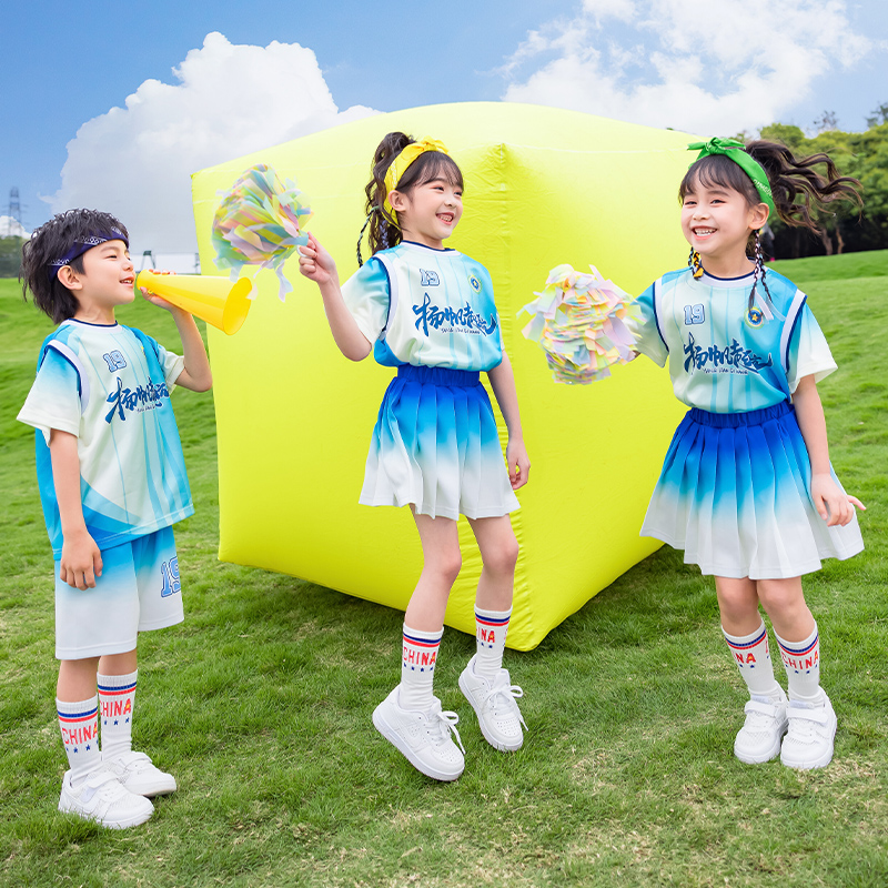 儿童演出服小学生合唱服夏季短袖国风毕业照幼儿园表演服装