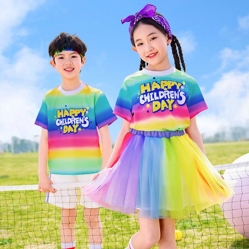 儿童演出服小学生合唱服夏季短袖英伦风毕业照幼儿园表演服装