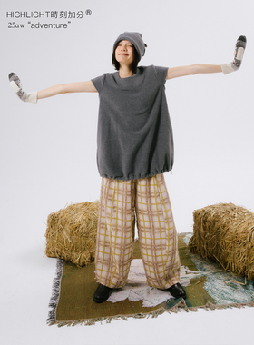 HIGHLIGHT加分25AW puffin 可爱柔软气质灰摇粒绒保暖气球型上衣