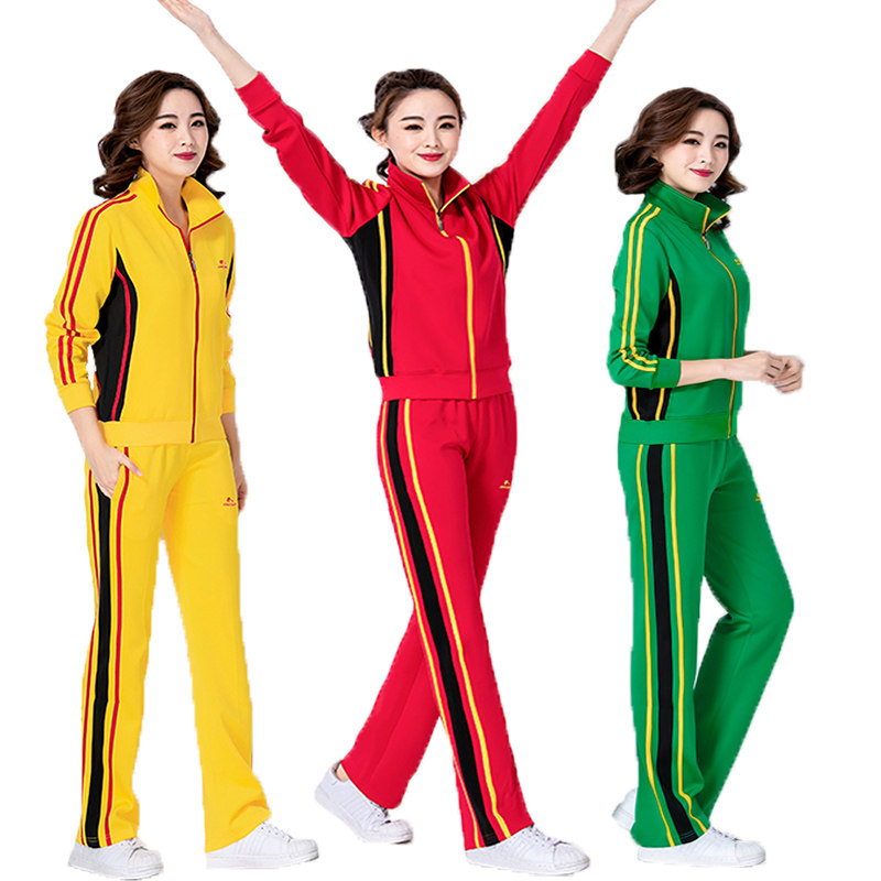 晋冠佳木斯广场舞运动服套装男女2019新款春秋团体服休闲服饰上衣