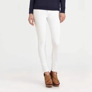 原单弹力棉九分牛仔裤通勤百搭Y拉链门襟 复古高腰女装裤小脚裤E7