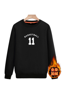 纯棉冬个性班服加绒加厚男士卫衣圆领A163-5855-P50图片
