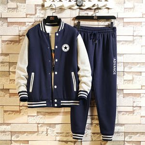 2020男加厚加绒冬韩版青少年棒球服套装A163-QQ8631-P95
