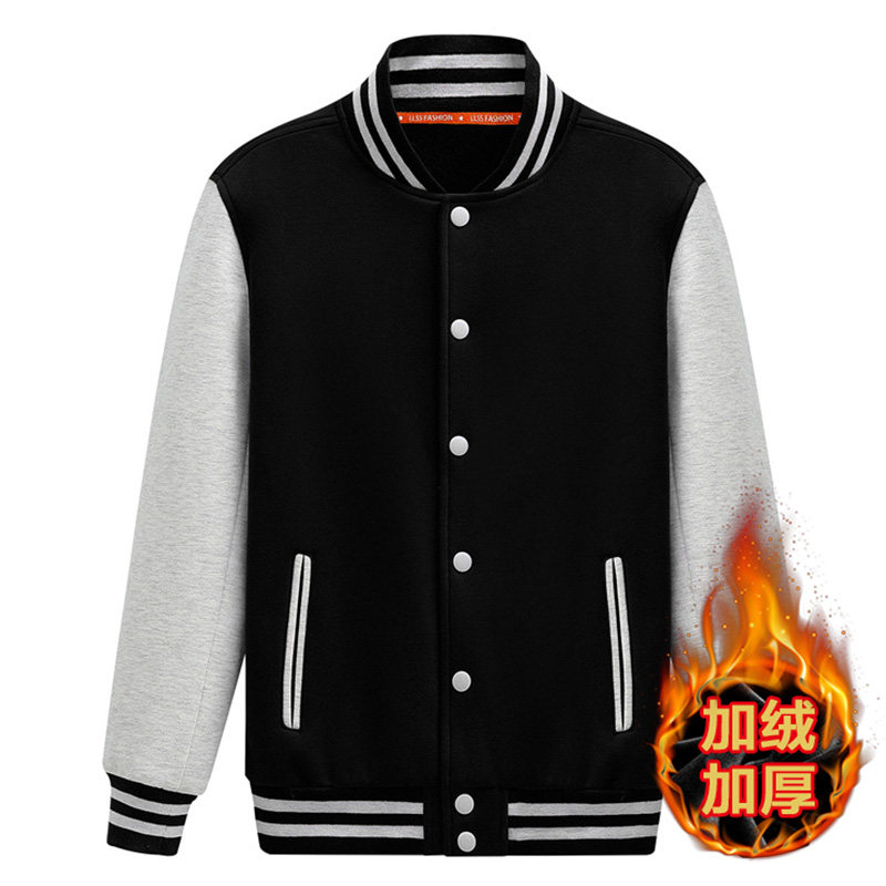 2020冬季棒球服大码男休闲宽松潮卫衣加绒加厚A163-Q8900-P55图片