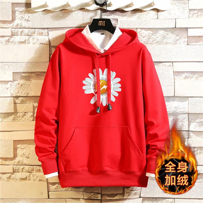冬加绒加厚卫衣男韩版连帽套头纯棉运动A163-J7838-P55图片