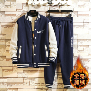 2020男加厚加绒冬韩版青少年棒球服套装A163-QQ8685-P95图片