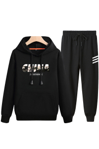 2020冬加绒加厚运动休闲卫衣班服套装男A163-MJ7708-P95