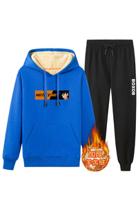 2020冬季羊羔绒卫衣男休闲加绒保暖衣服两件套装A163-YG1101-P95图片