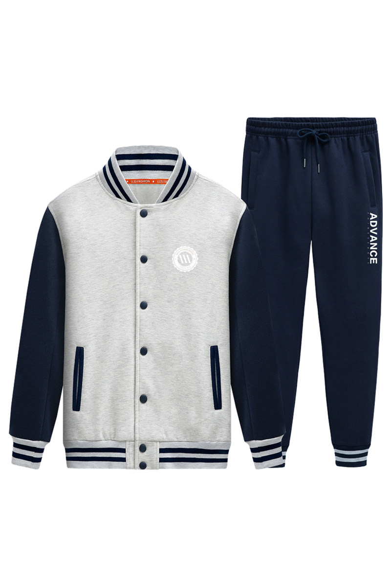 2020冬季新款潮流男棒球服日系宽松撞色休闲套装A163-QQ8620-P95,男装卫衣,星座211-1