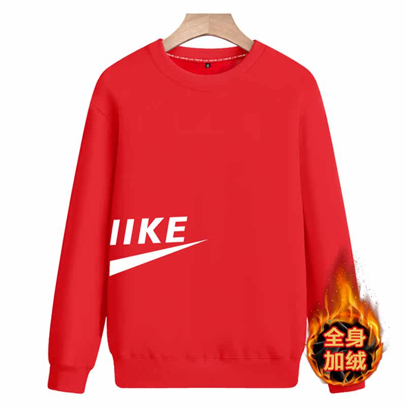 冬季圆领长袖男运动班服潮流加绒加厚套头卫衣A163-5842-P50图片