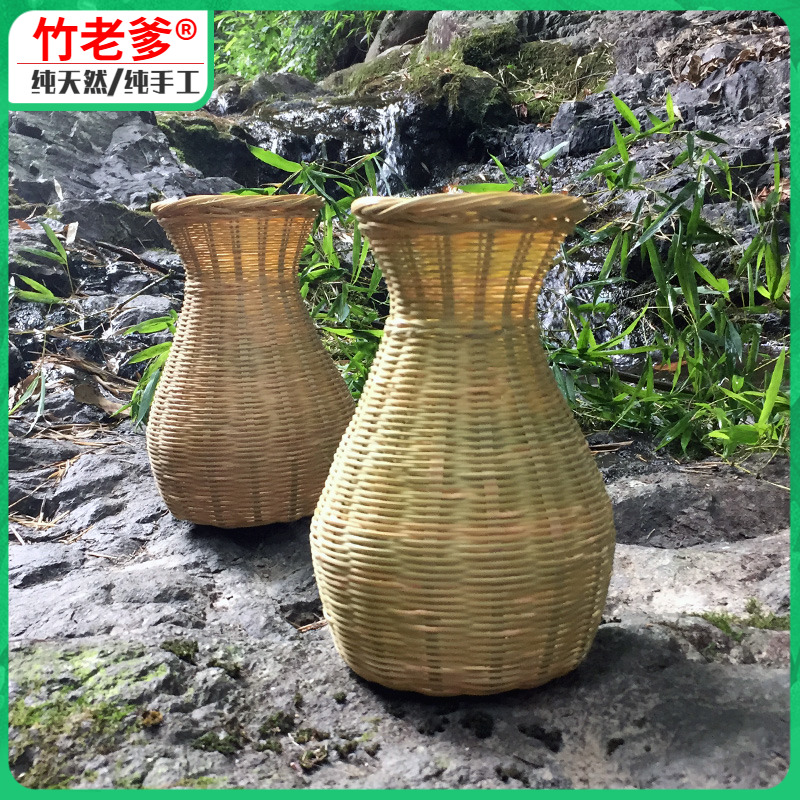 手工竹编制品花瓶竹篓鱼篓背篓