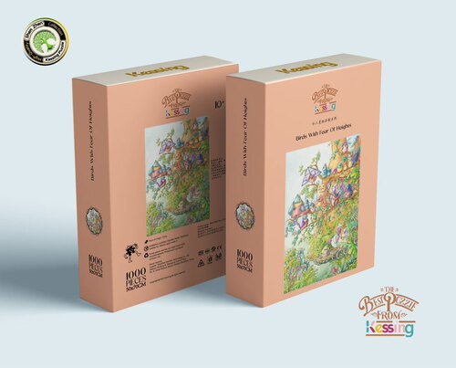 恐高症的小鸟仁人爱物老师作品拼图1000片尺寸50*70CM蓝卡