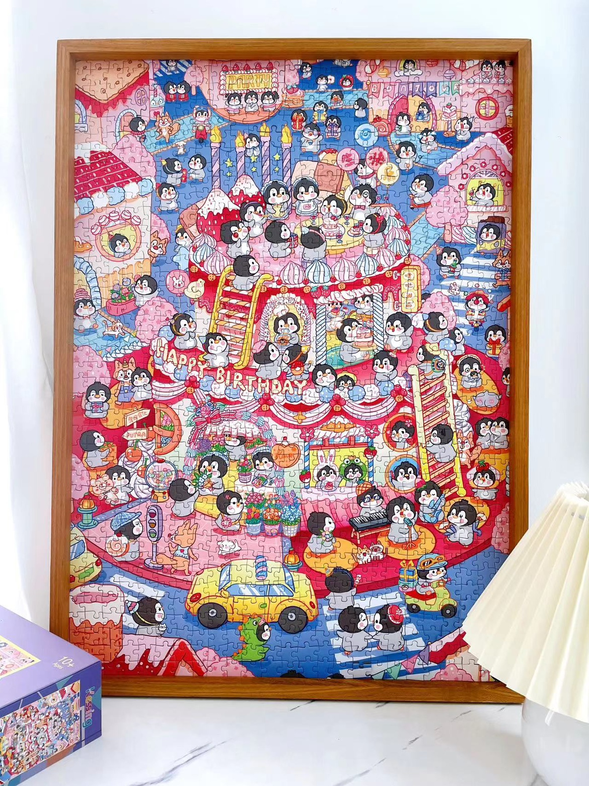 Kessing拼图新品1000片拼图生日快乐企鹅50*70CM益智拼图不含框-封面