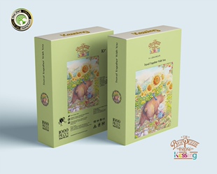 Kessing拼图「与你同行」仁人爱物老师作品1000片（压纹蓝卡）