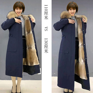 皮草派克服女青根貂整貂内胆可拆卸长款 2023冬新款 大毛领过膝大衣