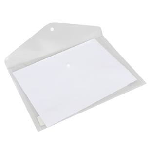 得力5505 按扣文件袋 A4透明纽扣袋 塑料公文袋资料袋 办公学习用