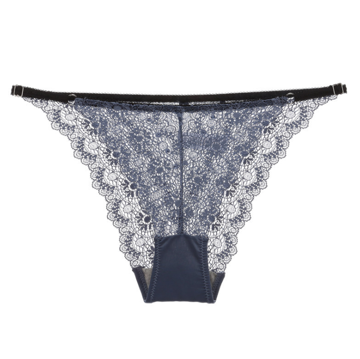 欧美风诱惑蕾丝低腰三角内裤舒适内裤女士透明内裤可调节细带